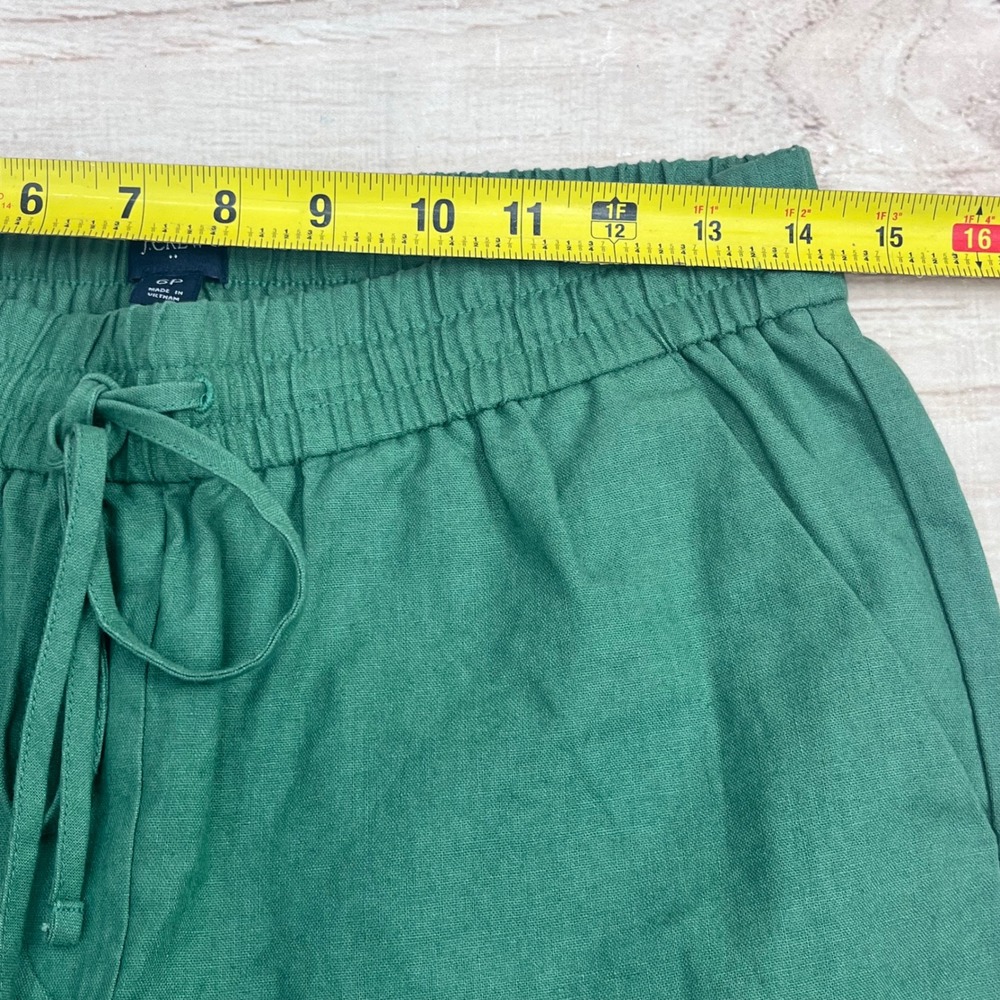 New J.Crew Green Linen Cotton Blend Drawstring Pants Ankle Length Sz‎ 6 Petite - Picture 5 of 7